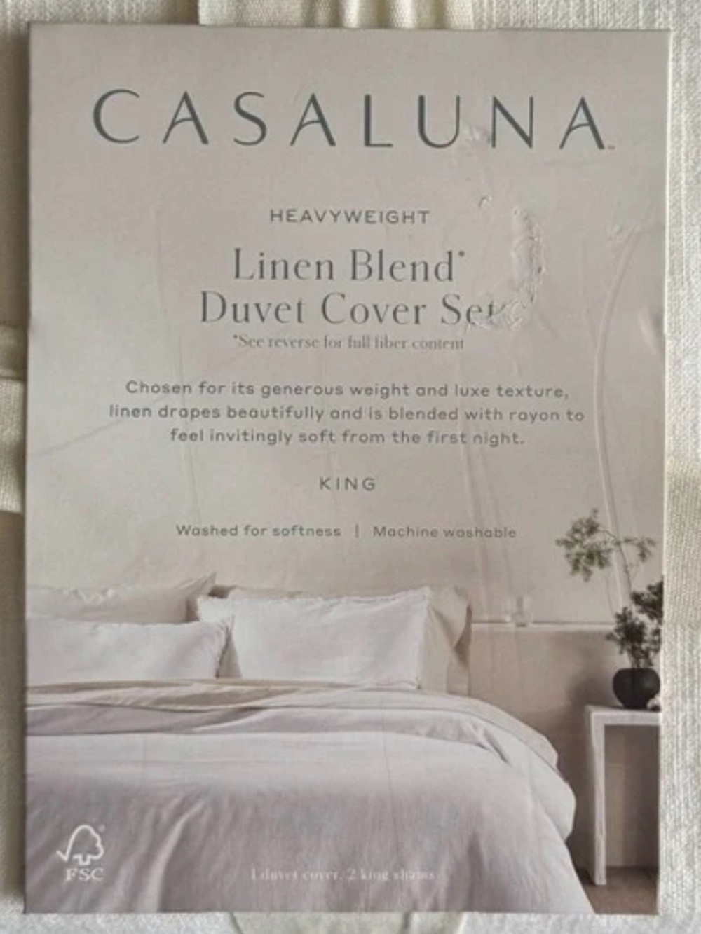 Casa Luna Linen Blend Duvet & Shams - NATURAL KING